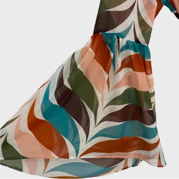 Anthropologie Hutch Sz 1X Elysees Geometric Wrap Maxi Dress Long Sleeve BNWOT - Picture 10 of 10